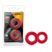 Набор из 2 красных эрекционных колец Stay Hard Donut Rings - Blush Novelties - в Домодедово купить с доставкой