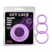 Набор из 3 сиреневых эрекционных колец Magnum Force Cock Ring - Chisa - в Домодедово купить с доставкой