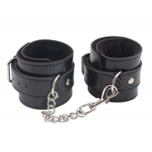 Черные оковы на ноги Obey Me Leather Ankle Cuffs - Chisa - купить с доставкой в Домодедово