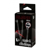 Черные зажимы на соски и клитор на цепочке DELUXE NIPPLE   CLIT CLAMPS - Dream Toys - купить с доставкой в Домодедово