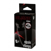 Черные зажимы на соски на цепочке BLAZE DELUXE NIPPLE CLAMPS - Dream Toys - купить с доставкой в Домодедово