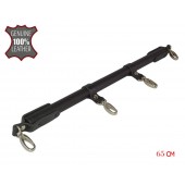Черная металлическая распорка с кожаными ремешками и карабинами - 65 см. - Sitabella - купить с доставкой в Домодедово