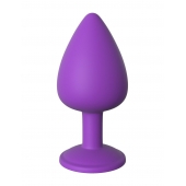 Фиолетовая анальная пробка со стразом Her Little Gem Large Plug - 9,5 см. - Pipedream - купить с доставкой в Домодедово