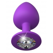 Фиолетовая анальная пробка со стразом Her Little Gem Large Plug - 9,5 см. - Pipedream - купить с доставкой в Домодедово