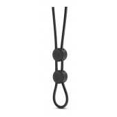 Черное двойное эрекционное лассо Silicone Double Loop Cock Ring - Blush Novelties - в Домодедово купить с доставкой