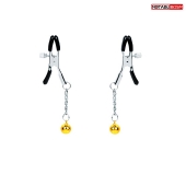 Оригинальные зажимы на соски с желтыми шариками - Notabu - купить с доставкой в Домодедово