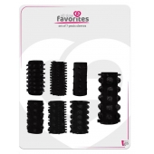Набор из 7 черных насадок PENIS SLEEVES SET - Dream Toys - в Домодедово купить с доставкой