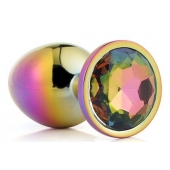 Голографическая анальная втулка с радужным кристаллом - 7,1 см. - Dream Toys - купить с доставкой в Домодедово
