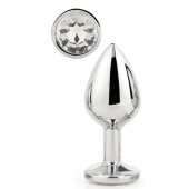 Серебристая анальная втулка с прозрачным кристаллом - 7,1 см. - Dream Toys - купить с доставкой в Домодедово