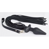 Черная анальная пробка с плетью - Sitabella - купить с доставкой в Домодедово