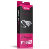 Серебристая плетка Struggle My Flogger с черной ручкой - 45 см. - Lovetoy - купить с доставкой в Домодедово