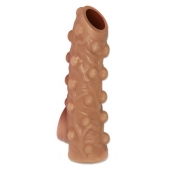 Телесная насадка с бугорками и открытой головкой Nude Sleeve M - 12 см. - KOKOS - в Домодедово купить с доставкой