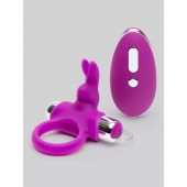Лиловое виброкольцо с пультом ДУ Remote Control Cock Ring - Happy Rabbit - в Домодедово купить с доставкой