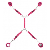 Ярко-розовый набор фиксаций на кровати Classic Bed Spreader - Lux Fetish - купить с доставкой в Домодедово
