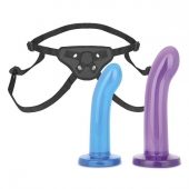 Страпон унисекс Beginners Strap-On с 2 насадками - 15 и 13 см. - Lux Fetish - купить с доставкой в Домодедово
