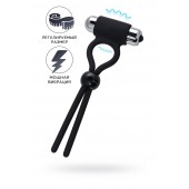 Черное эрекционное лассо Ect с виброэлементом - A-toys - в Домодедово купить с доставкой