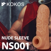 Телесная открытая насадка-реалистик с подхватом мошонки Nude Sleeve S - 10 см. - KOKOS - в Домодедово купить с доставкой