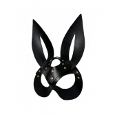 Черная кожаная маска зайки Miss Bunny - БДСМ Арсенал - купить с доставкой в Домодедово