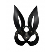 Черная кожаная маска зайки Miss Bunny - БДСМ Арсенал - купить с доставкой в Домодедово