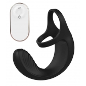 Черный анальный стимулятор с эрекционными кольцами Remote Couple Teaser - Dream Toys - в Домодедово купить с доставкой
