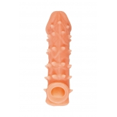 Телесная закрытая насадка с пупырышками Cock Sleeve Size L - 17,6 см. - KOKOS - в Домодедово купить с доставкой