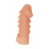 Телесная закрытая насадка с шишечками Cock Sleeve Size S - 13,8 см. - KOKOS - в Домодедово купить с доставкой