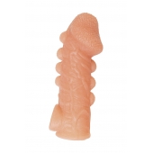 Телесная закрытая насадка с шишечками Cock Sleeve Size M - 15,6 см. - KOKOS - в Домодедово купить с доставкой