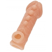 Телесная закрытая насадка с шишечками Cock Sleeve Size M - 15,6 см. - KOKOS - в Домодедово купить с доставкой