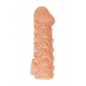 Телесная закрытая насадка с пучками шишечек Cock Sleeve Size L - 17,6 см. - KOKOS - в Домодедово купить с доставкой