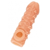 Телесная закрытая насадка с пучками шишечек Cock Sleeve Size L - 17,6 см. - KOKOS - в Домодедово купить с доставкой