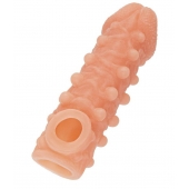 Телесная закрытая насадка с шариками Cock Sleeve Size S - 13,8 см. - KOKOS - в Домодедово купить с доставкой