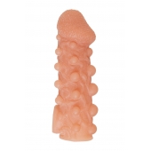 Телесная закрытая насадка с шариками Cock Sleeve Size L - 17,6 см. - KOKOS - в Домодедово купить с доставкой