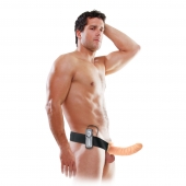 Телесный полый страпон с вибрацией 8  Vibrating Hollow Strap-On - 20,5 см. - Pipedream - купить с доставкой в Домодедово