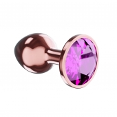 Пробка цвета розового золота с лиловым кристаллом Diamond Quartz Shine L - 8,3 см. - Lola Games - купить с доставкой в Домодедово