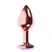 Пробка цвета розового золота с лиловым кристаллом Diamond Quartz Shine L - 8,3 см. - Lola Games - купить с доставкой в Домодедово