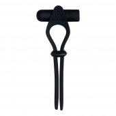 Черное эрекционное лассо с вибропулей Black Tie Affair - Zero Tolerance - в Домодедово купить с доставкой