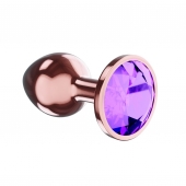 Пробка цвета розового золота с фиолетовым кристаллом Diamond Amethyst Shine L - 8,3 см. - Lola Games - купить с доставкой в Домодедово