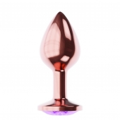 Пробка цвета розового золота с фиолетовым кристаллом Diamond Amethyst Shine L - 8,3 см. - Lola Games - купить с доставкой в Домодедово