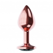 Пробка цвета розового золота с черным кристаллом Diamond Jet Shine L - 8,3 см. - Lola Games - купить с доставкой в Домодедово