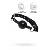 Черный кляп-шар на кожаных ремешках Anonymo - ToyFa - купить с доставкой в Домодедово