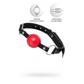 Красный кляп-шар на черных ремешках Anonymo - ToyFa - купить с доставкой в Домодедово