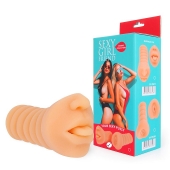 Телесный мастурбатор-ротик с высунутым язычком - Bior toys - в Домодедово купить с доставкой