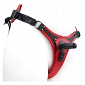 Красно-черный женский пояс с 2 способами крепления насадок - LOVETOY (А-Полимер) - купить с доставкой в Домодедово