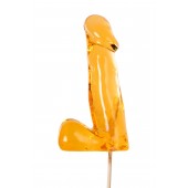 Оранжевый леденец в форме пениса со вкусом аморетто - Sosuчki - купить с доставкой в Домодедово