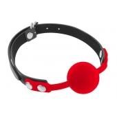 Красный кляп-шарик на черных ремешках - Fetish Tentation - купить с доставкой в Домодедово