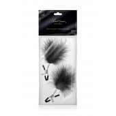 Зажимы на соски с черными пуховыми кисточками Sweet Caress Feather Nipple Clumps - Sweet Caress - купить с доставкой в Домодедово