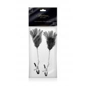 Зажимы для сосков с черными перьями Sweet Caress Feather Nipple Clumps - Sweet Caress - купить с доставкой в Домодедово