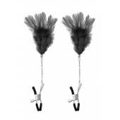 Зажимы для сосков с черными перьями Sweet Caress Feather Nipple Clumps - Sweet Caress - купить с доставкой в Домодедово