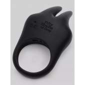 Черное эрекционное виброкольцо Sensation Rechargeable Vibrating Rabbit Love Ring - Fifty Shades of Grey - в Домодедово купить с доставкой