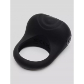 Черное эрекционное виброкольцо Sensation Rechargeable Vibrating Love Ring - Fifty Shades of Grey - в Домодедово купить с доставкой